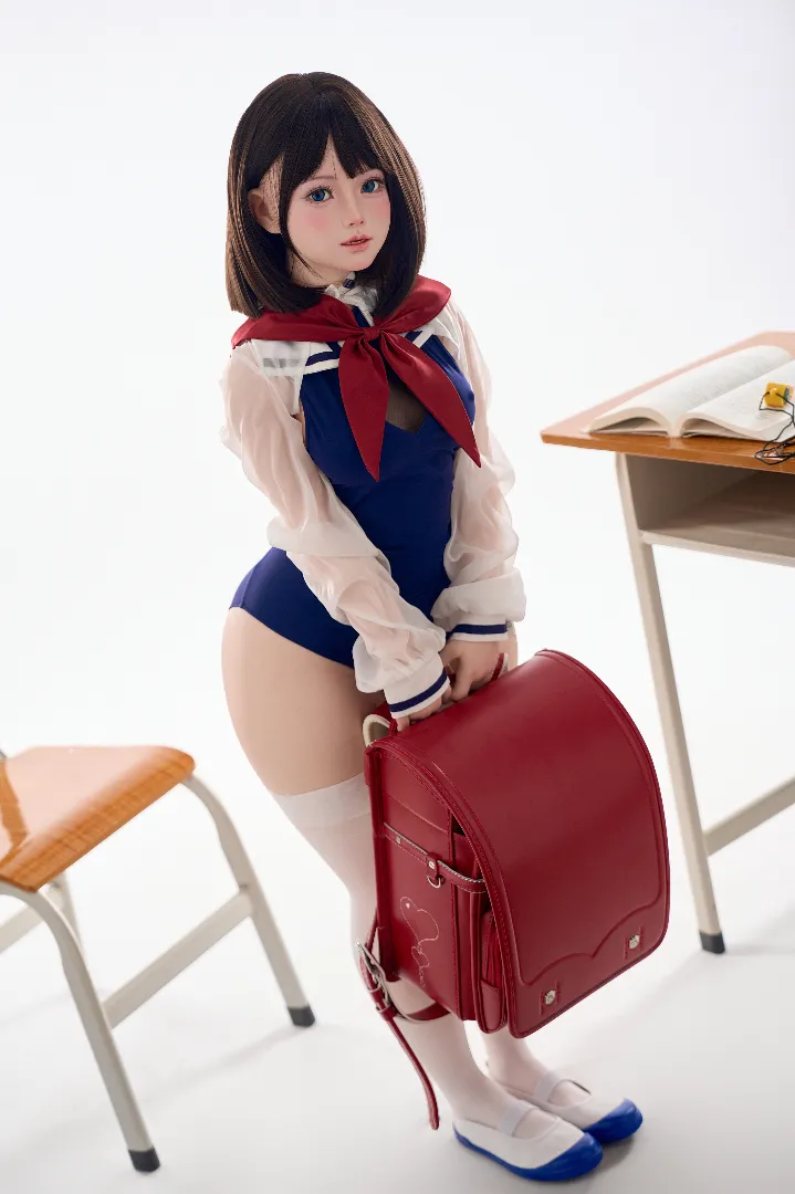 125cm (4ft1) Petite Cup Real Skin Texture Silicone Sex Doll Karin, ROS Head